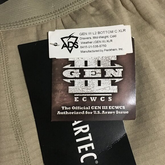 Military Drawers Mid Weight Cold Weather Gen III XL Regular ECWCS Bottom NWT - Picture 3 of 9